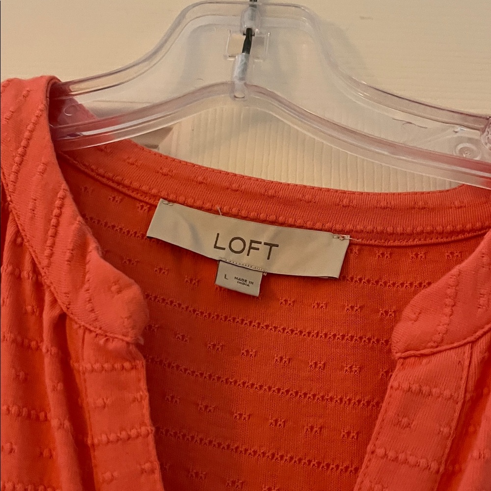 LOFT Vibrant Coral Tiered Dress - Picture 2 of 3